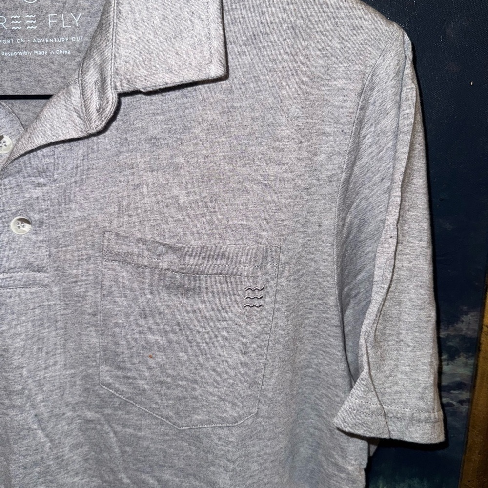 Freefly Gray Men’s Short Sleeve Polo Cotton Bamboo Golf Size M - Picture 2 of 5